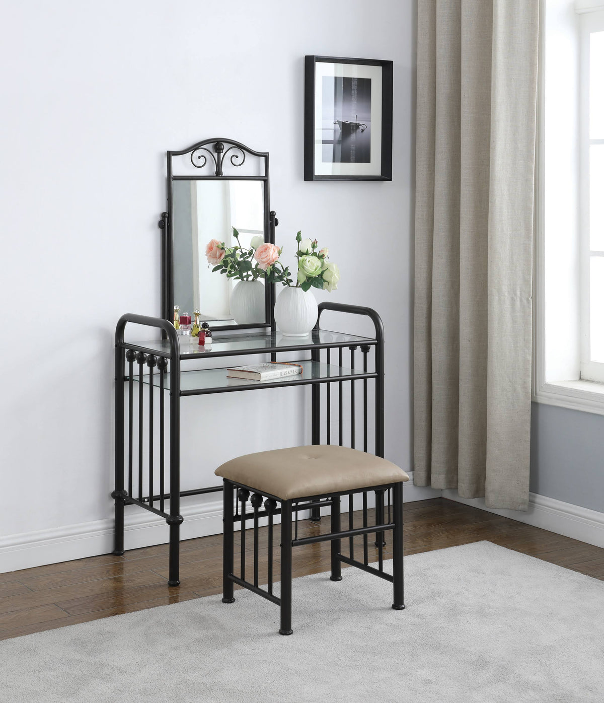 Dark Bronze California King Metal Bed Q832661