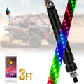RGB LED Lighted Whip Antenna 3ft Pack of 2 L7728