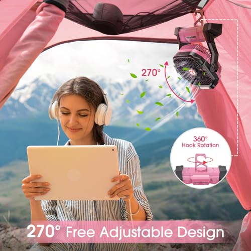 Portable Rechargeable Fan with LED Lantern M957119