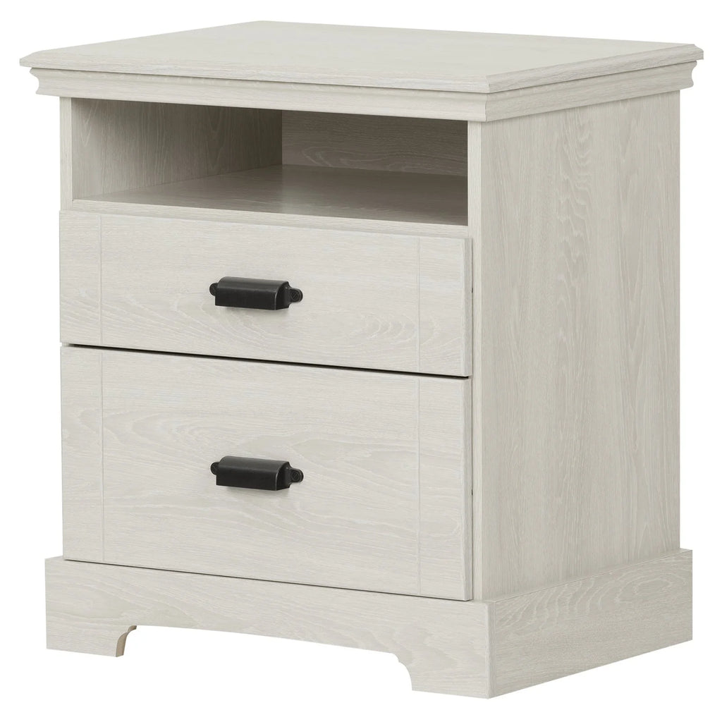 White 2-Drawer Nightstand V8773