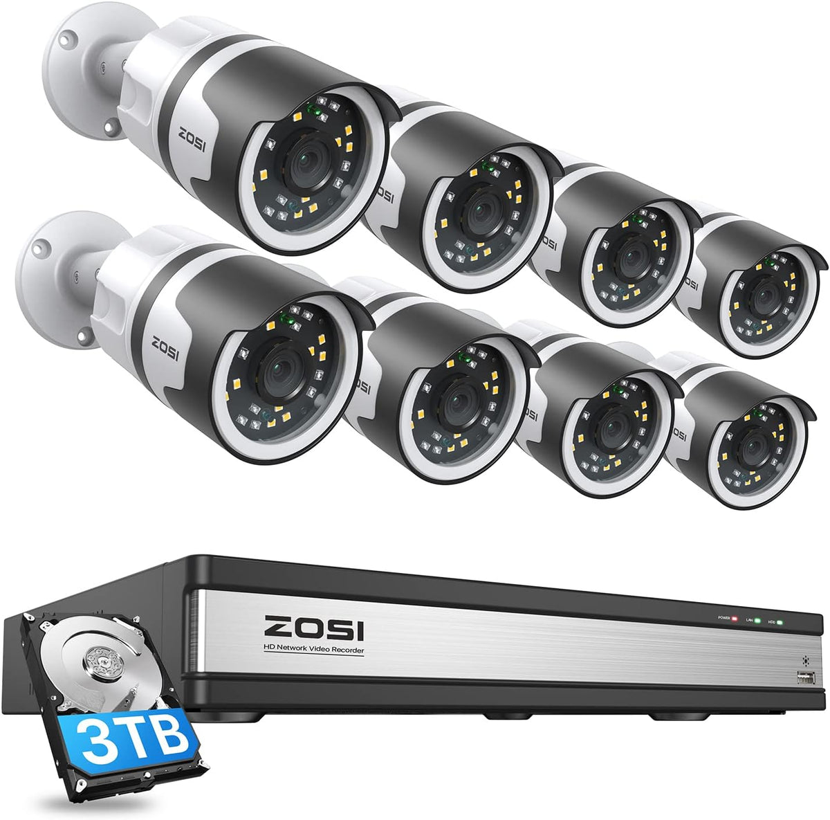 16 Channel 4TB Security Camera System with 12 x 1080p Outdoor Indoor Camera Q208325