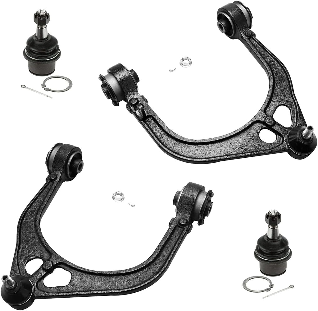 RWD Front Upper Control Arms + Lower Ball Joints 4pc Set O81924