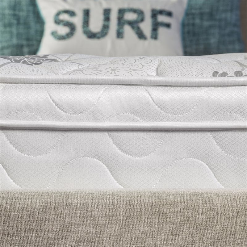 White 9-Inch Twin Euro Top Fabric Mattress L962