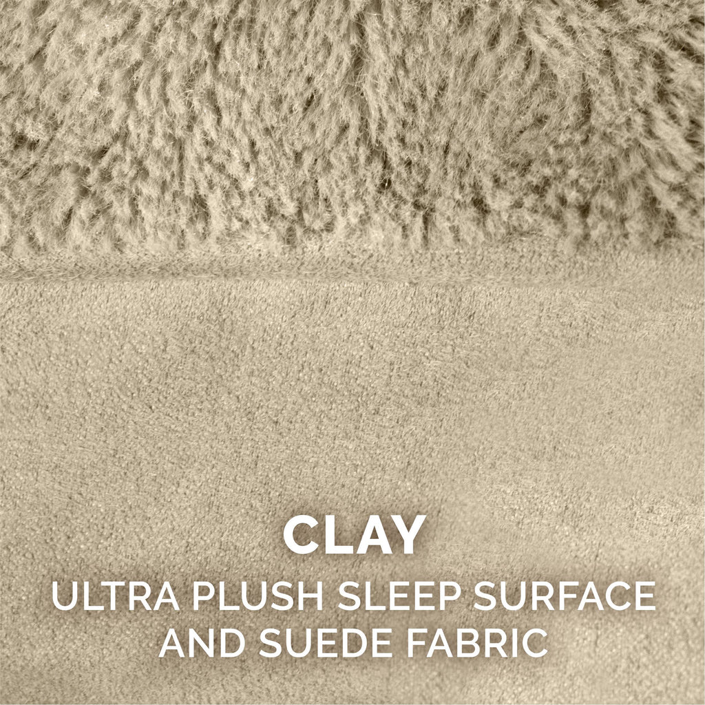 Clay Plush Suede Memory Foam Dog Bed I99274
