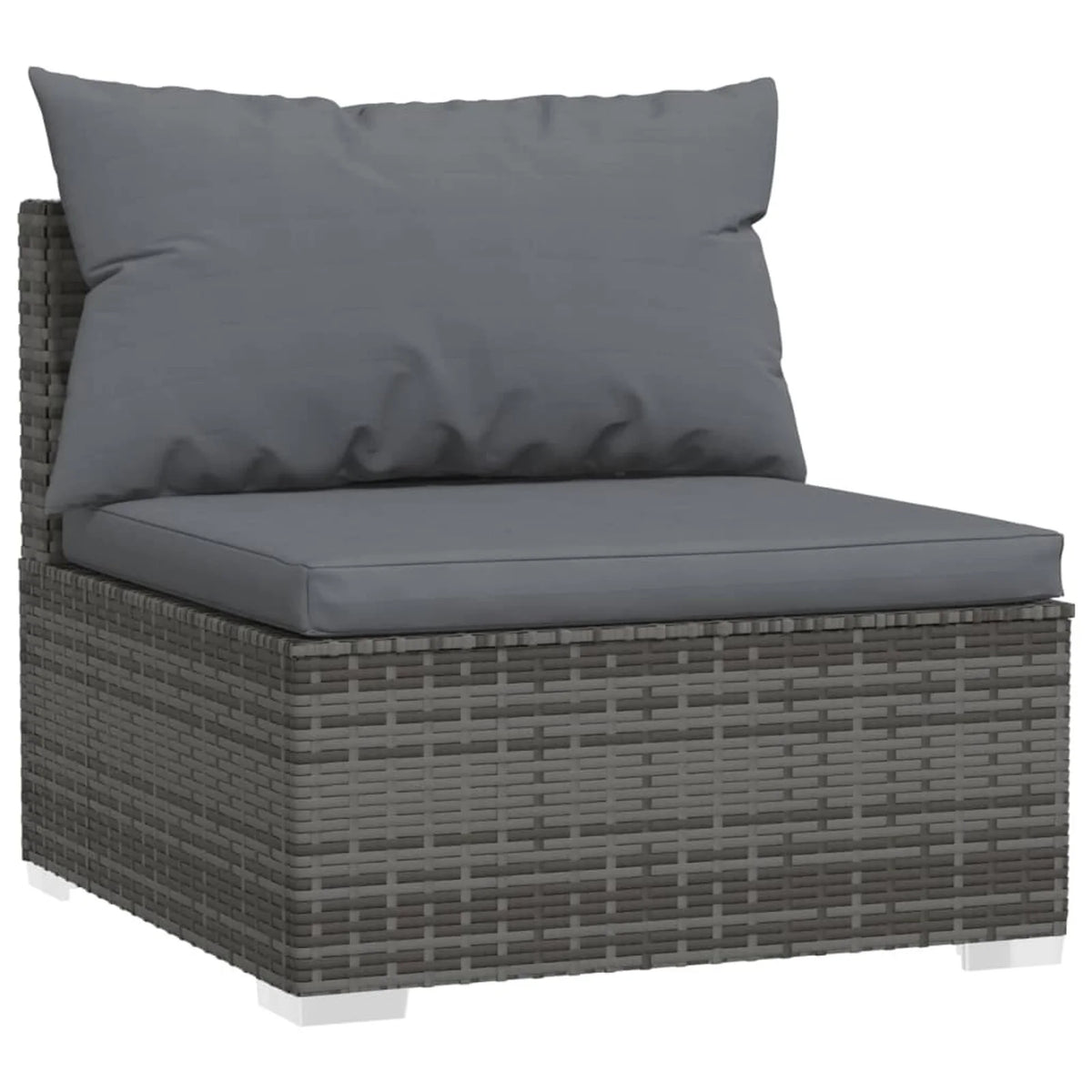 9 Piece Poly Rattan Outdoor Sectional Sofa Set with Anthracite Cushions Steel Frame D5336