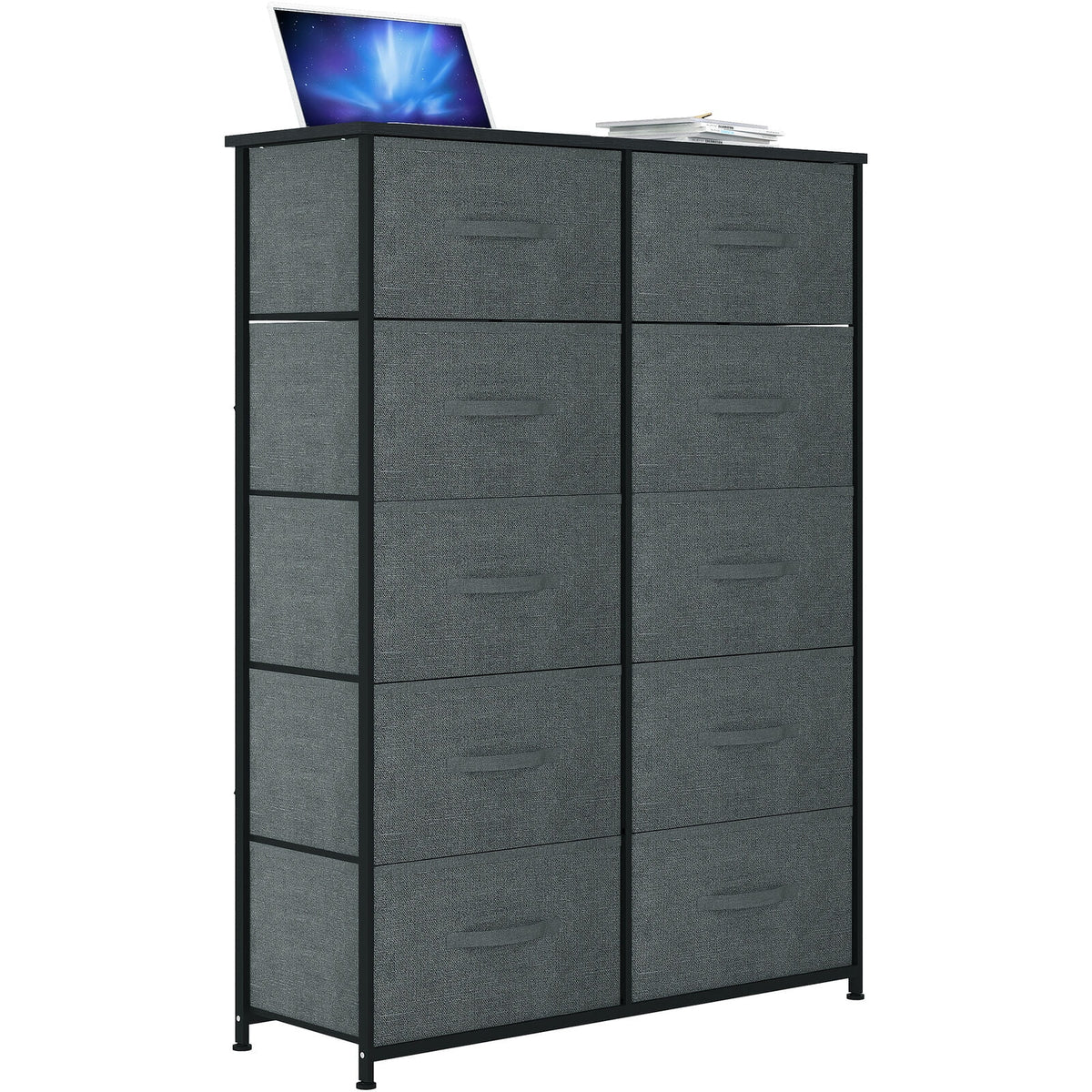 10 Drawer Storage Organizer with Wooden Top Shelf D51782