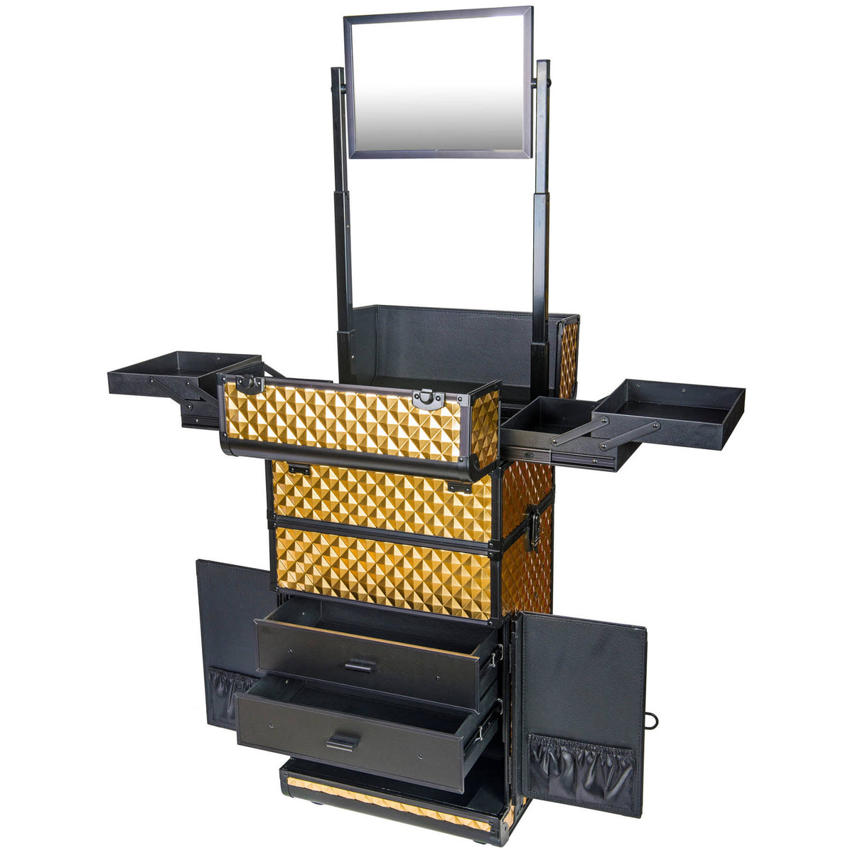 Gold Rolling Train Case Trolley Case P7913