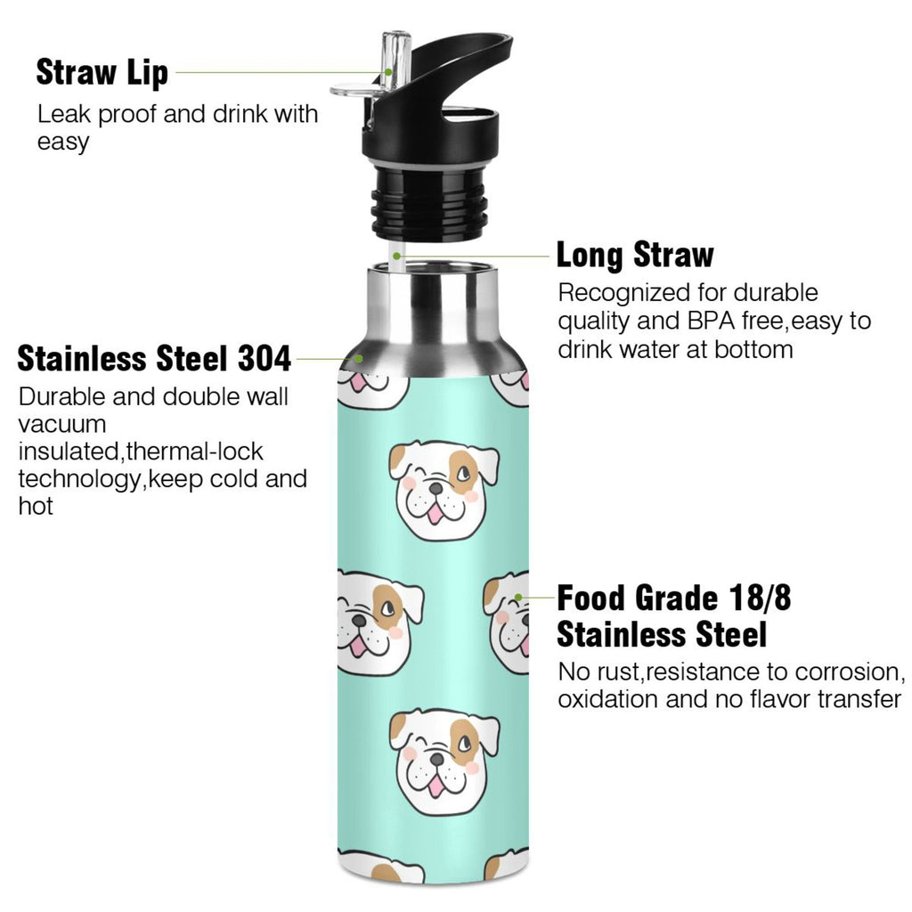 Green Stainless Steel Vacuum Insulated Water Bottle 20 OZ Y694