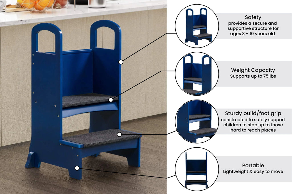 Espresso Wooden Kids Step Stool F887047
