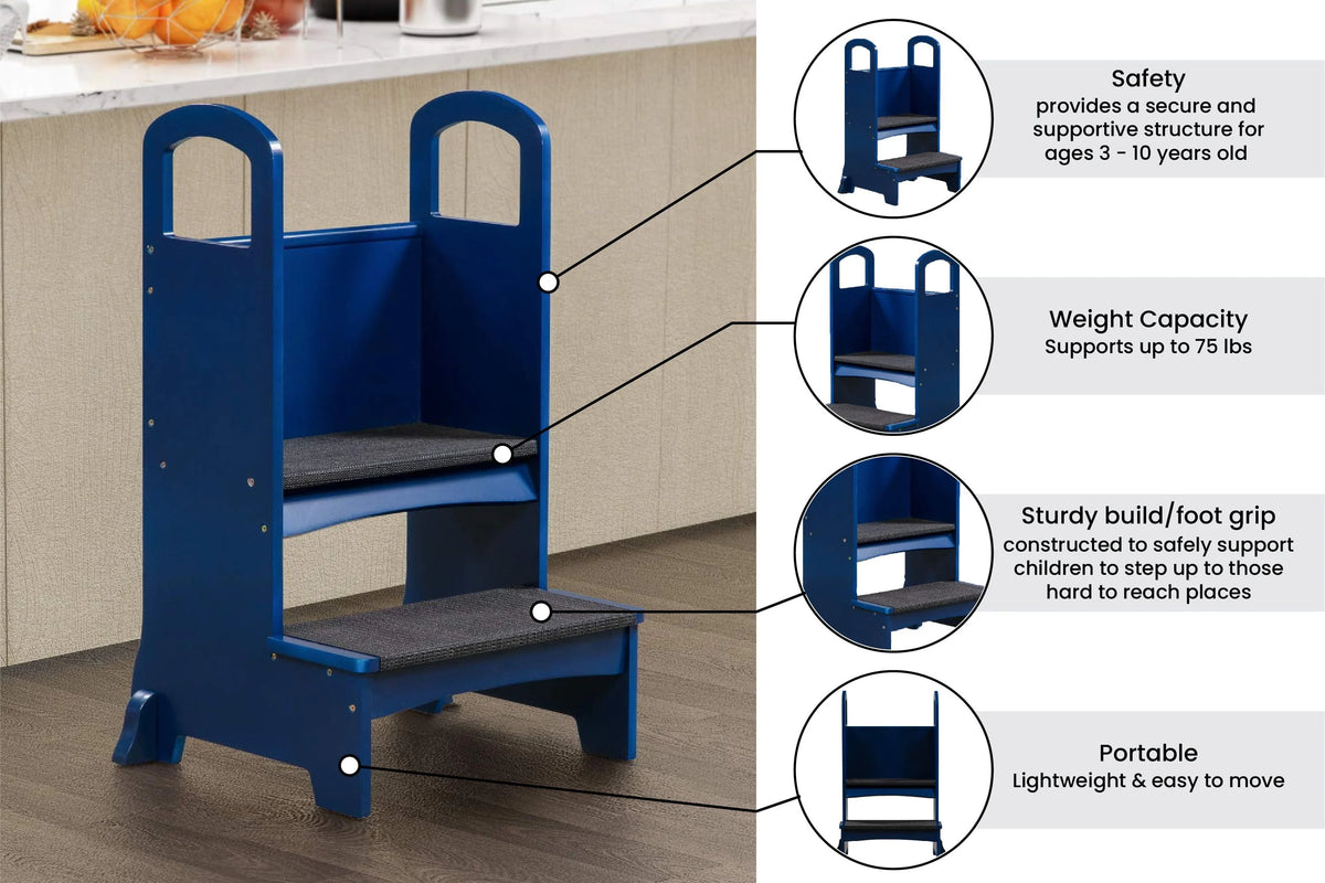 Espresso Wooden Kids Step Stool F887047