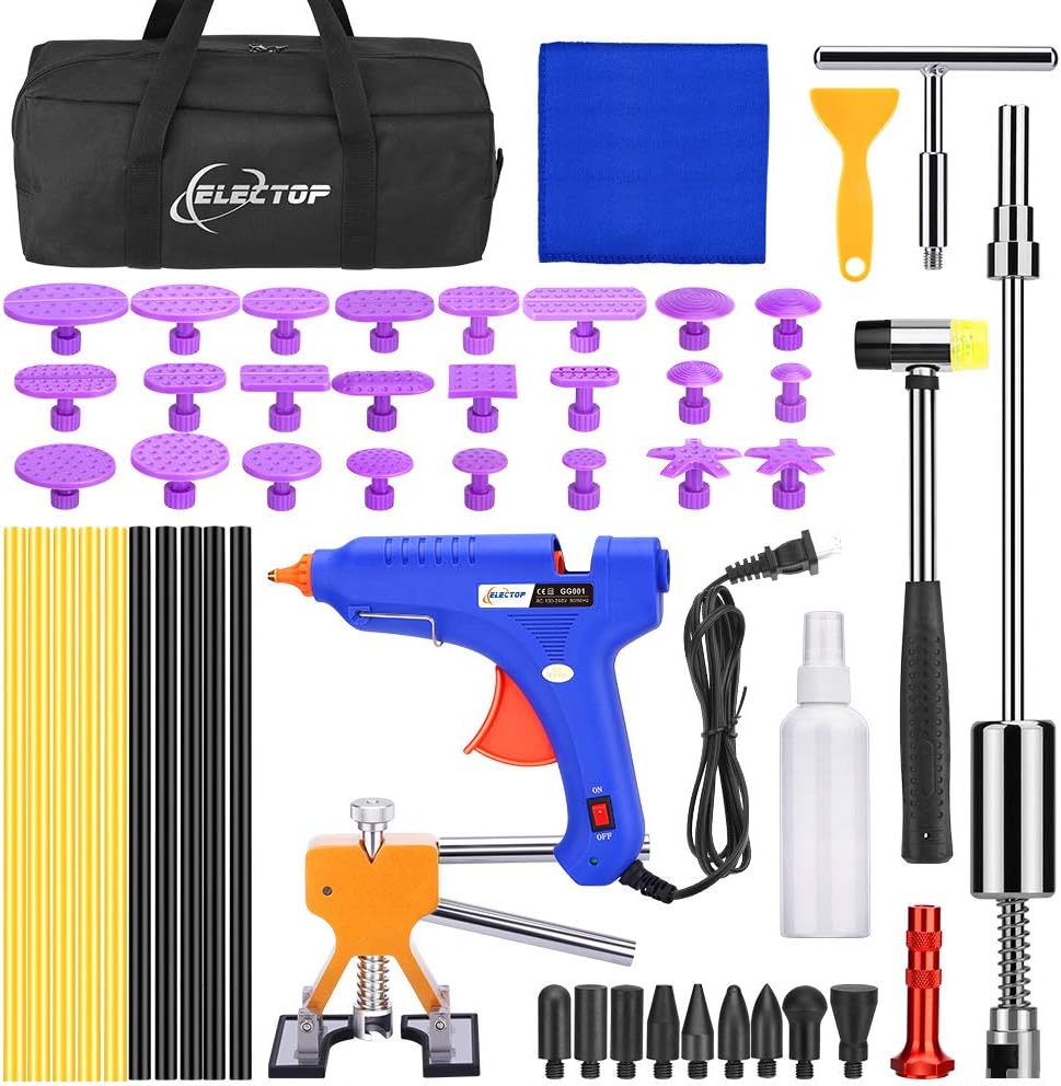 53pcs Dent Puller Paintless Dent Repair Tools Kit with Golden Dent Lifter Glue Sticks Tabs Slide Hammer Z33310