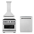 36 In. Gas Range, Range Hood, Dishwasher in Stainless Steel M185