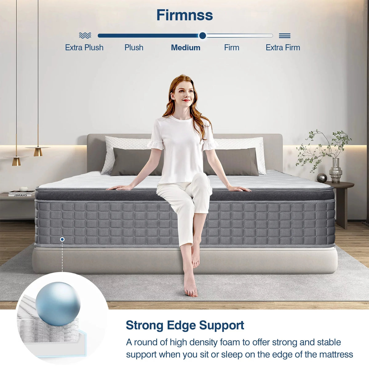 14 inch Gel Memory Foam Pocket Spring Hybrid Mattress H612