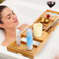 Bamboo Bathtub Caddy Tray with Expandable Sides T24011