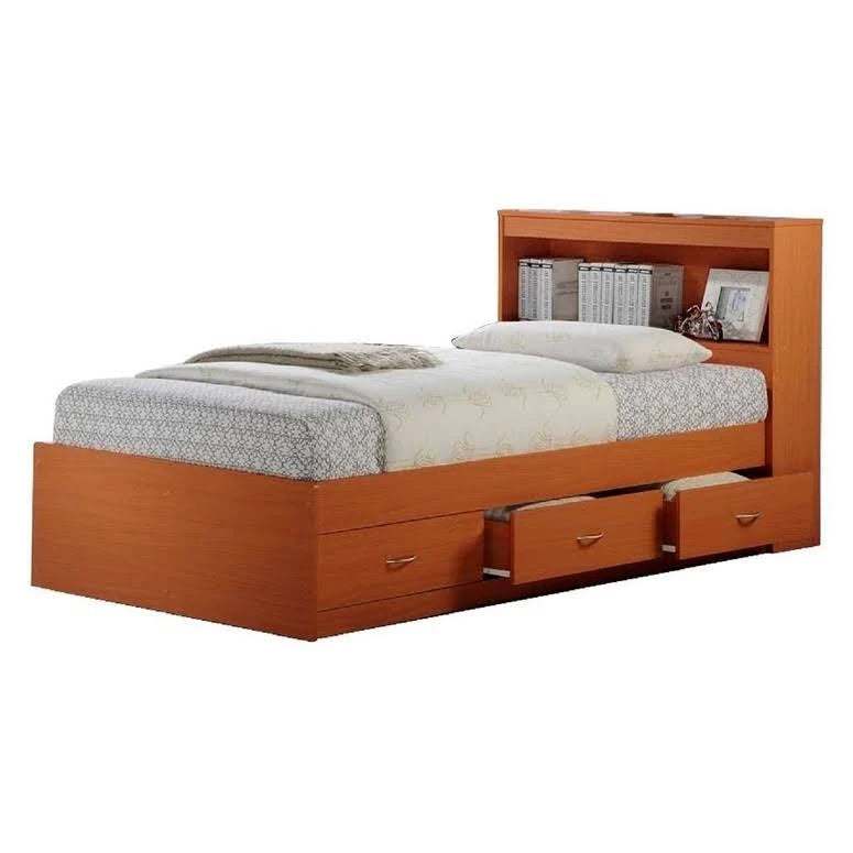 Twin-size Captain Bed with 3-Drawers and Headboard White P415