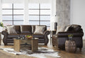 Espresso Faux Leather Sofa and Loveseat Set J58389