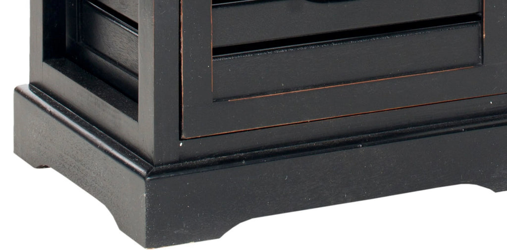 3 Drawer Distressed Black Cabinet J602