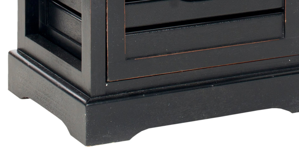 3 Drawer Distressed Black Cabinet J602