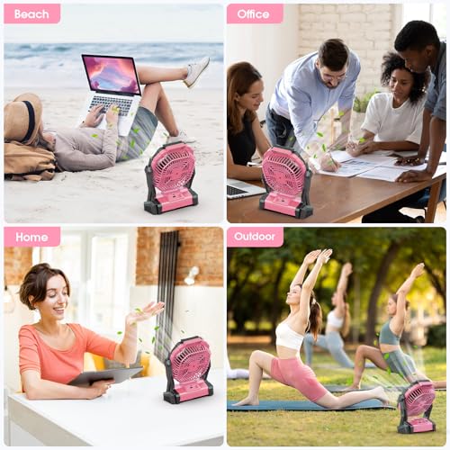 Portable Rechargeable Fan with LED Lantern M957119