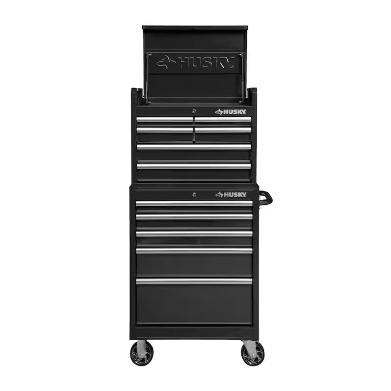 11-Drawer Tool Chest and Top Tool Cabinet Combo in Black F850