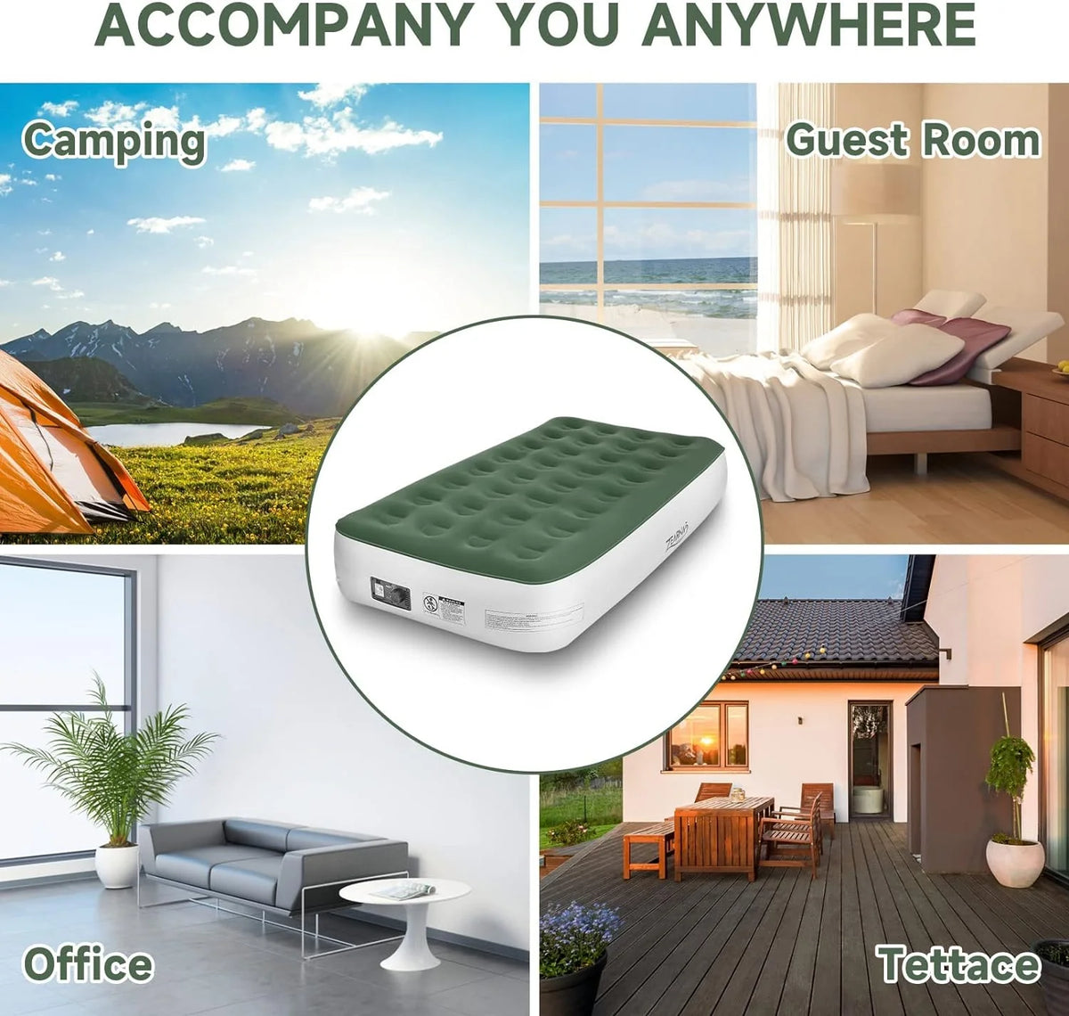 Twin Size Air Mattress with Built-in Pump Z850