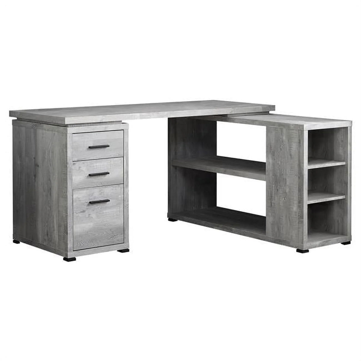 Grey Reclaimed Wood Corner Computer Desk M6329