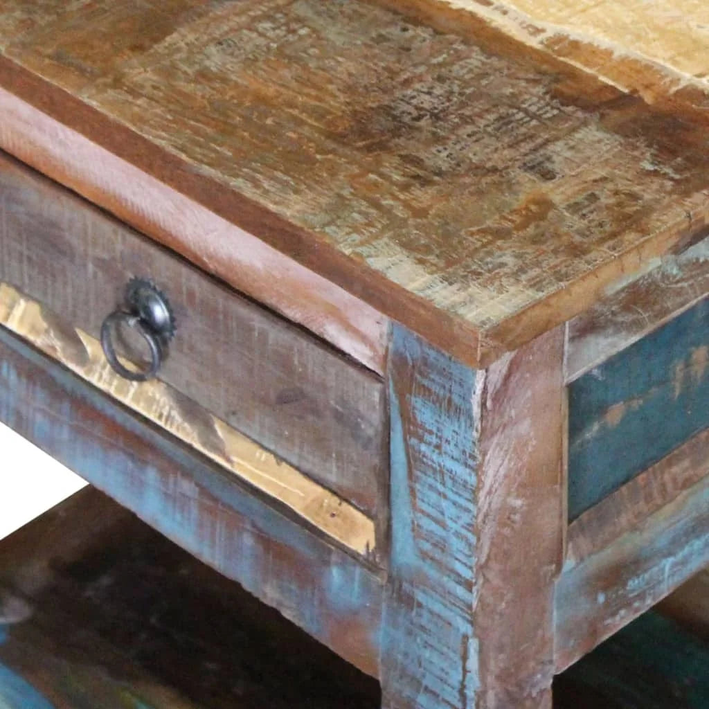 Solid Reclaimed Wood Side Table with 1 Drawer D236011