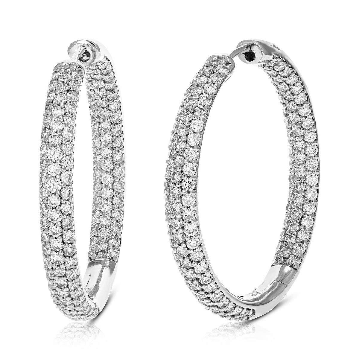 4 CTTW Lab Grown Diamond Hoop Earrings 925 Sterling Silver B60023