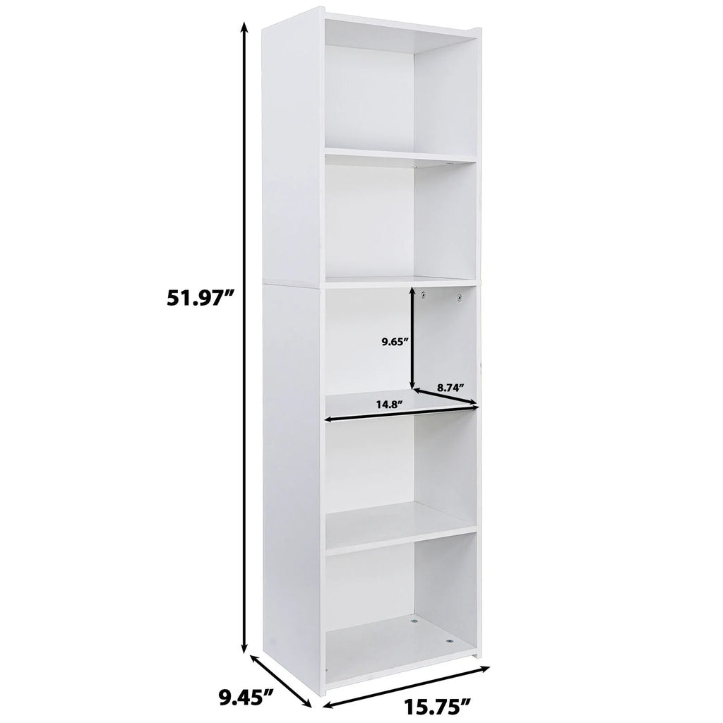 5 Tier Bookcase Bookshelf Storage Organizer M861636