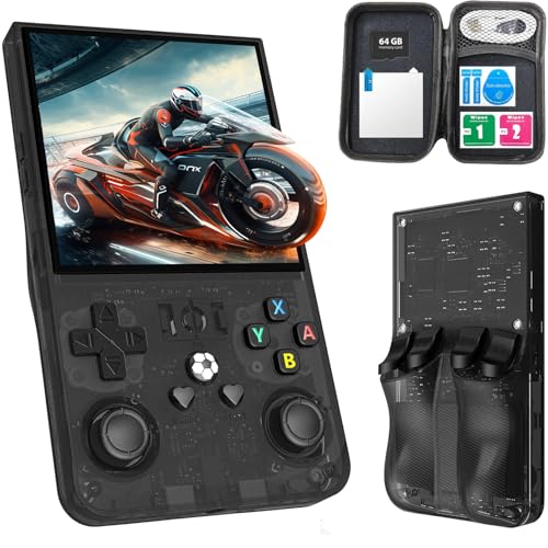 4.0 inch IPS Screen Retro Handheld Game Console 18000+ Games Transparent Black Q2067