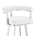 White/Chrome Swivel Bar Stool V17289