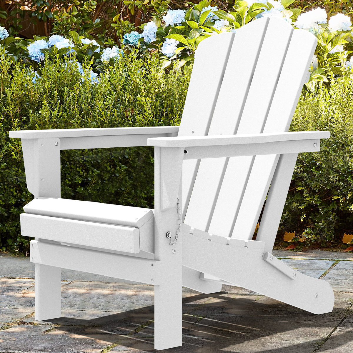 White HDPE Resin Adirondack Chair J55097