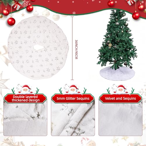 48 Inch Red Sequin Christmas Tree Skirt T4566