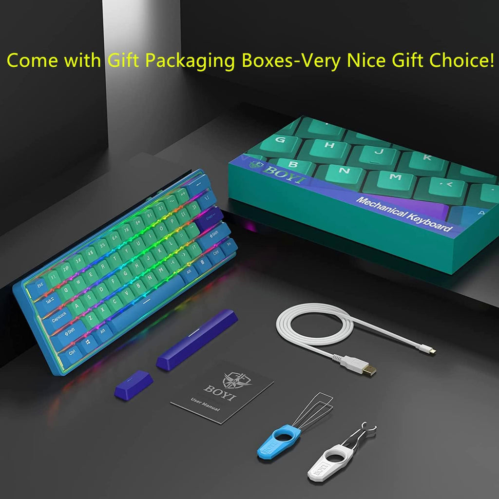 60 Percent Wireless Mechanical Keyboard with Cherry MX Blue Switch Z5275