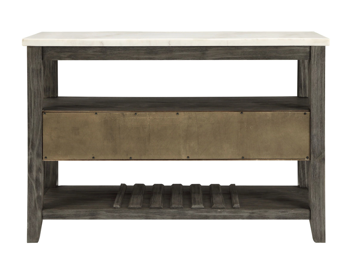 White Marble Gray Oak Server V177