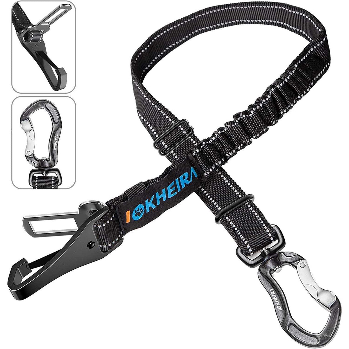 Dog Seat Belt Car Harness Reflective Bungee X8286