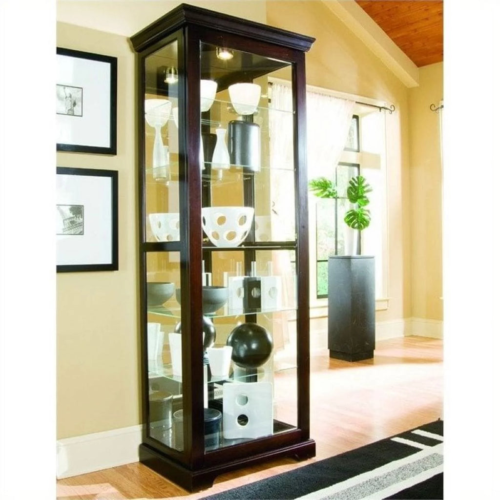 Chocolate Cherry Curio Cabinet W41196