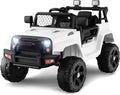 12V Electric Ride On Truck with Remote Control, White C3713