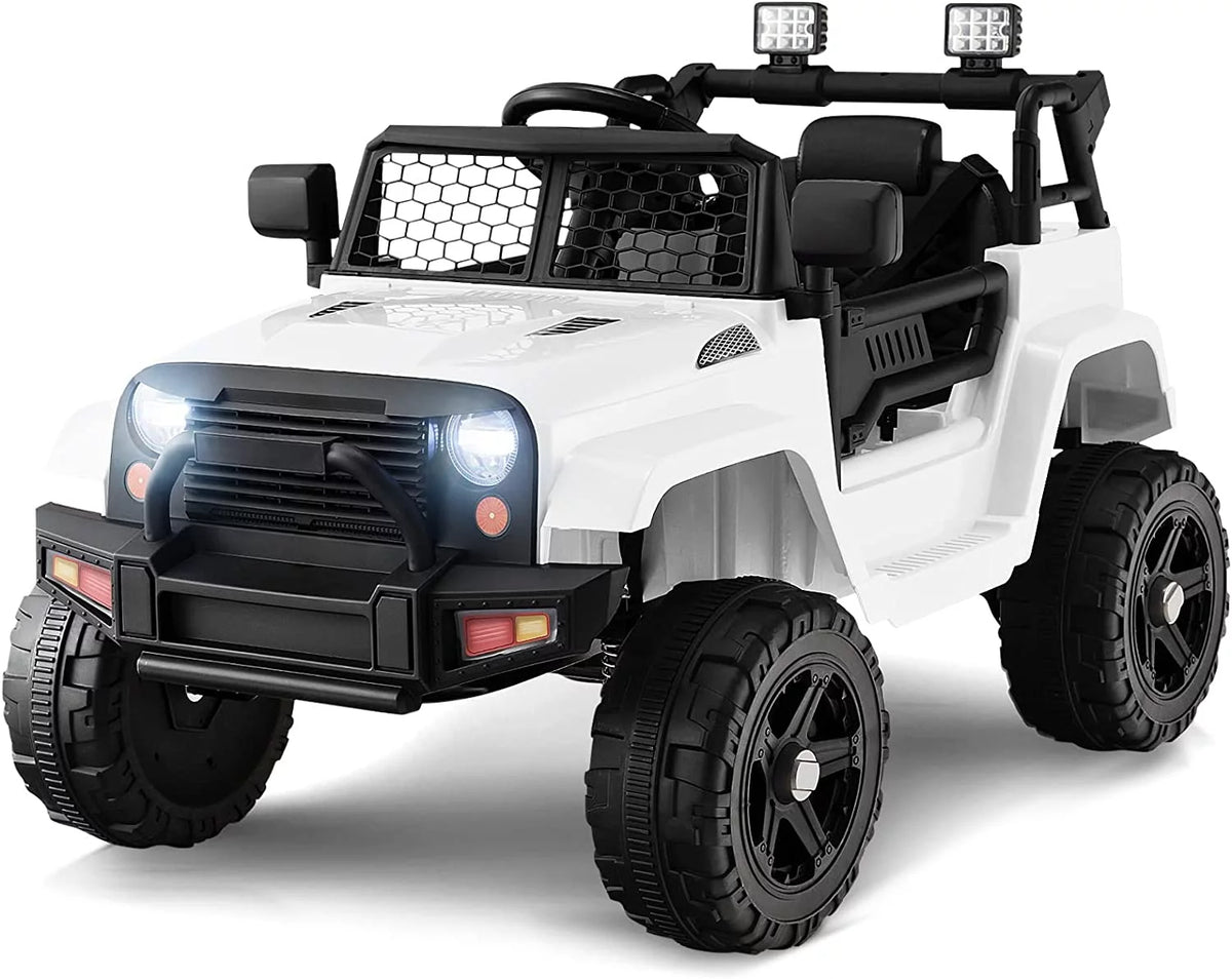 12V Electric Ride On Truck with Remote Control, White C3713