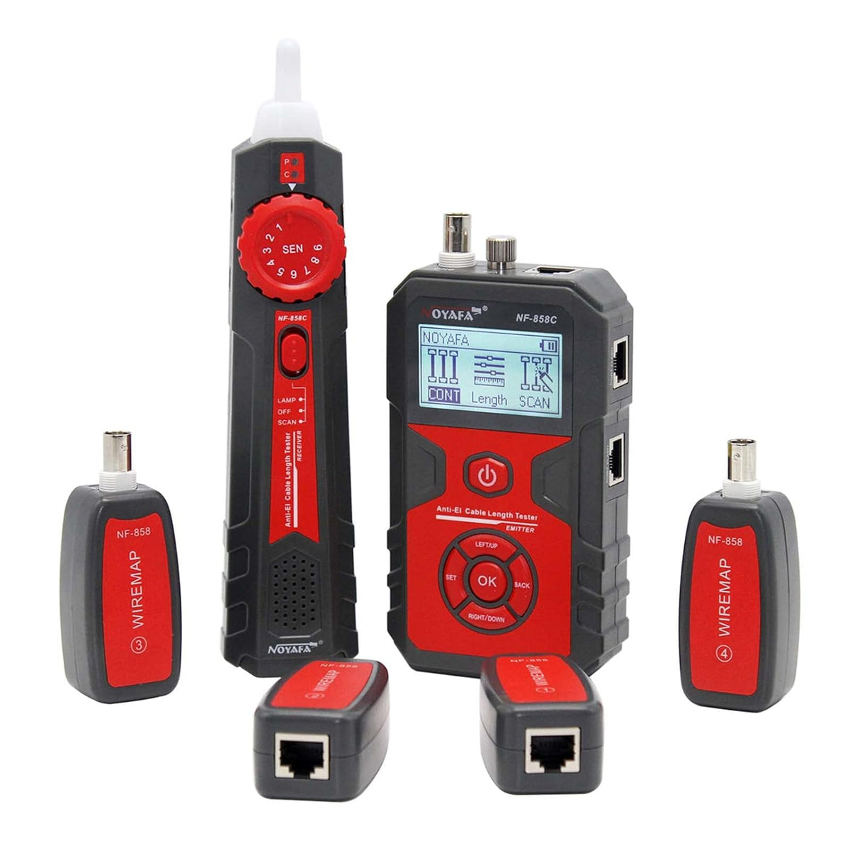 LCD Network Tester with RJ11 RJ45 Coax Cable Tester and VFL Function W700