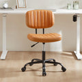 Brown PU Leather Low Back Task Chair with Wheels C727