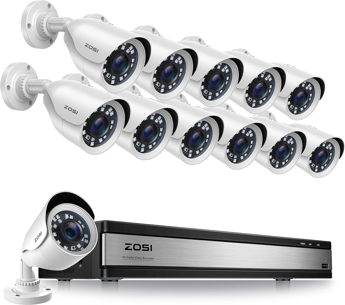 16 Channel 4TB Security Camera System with 12 x 1080p Outdoor Indoor Camera Q208325
