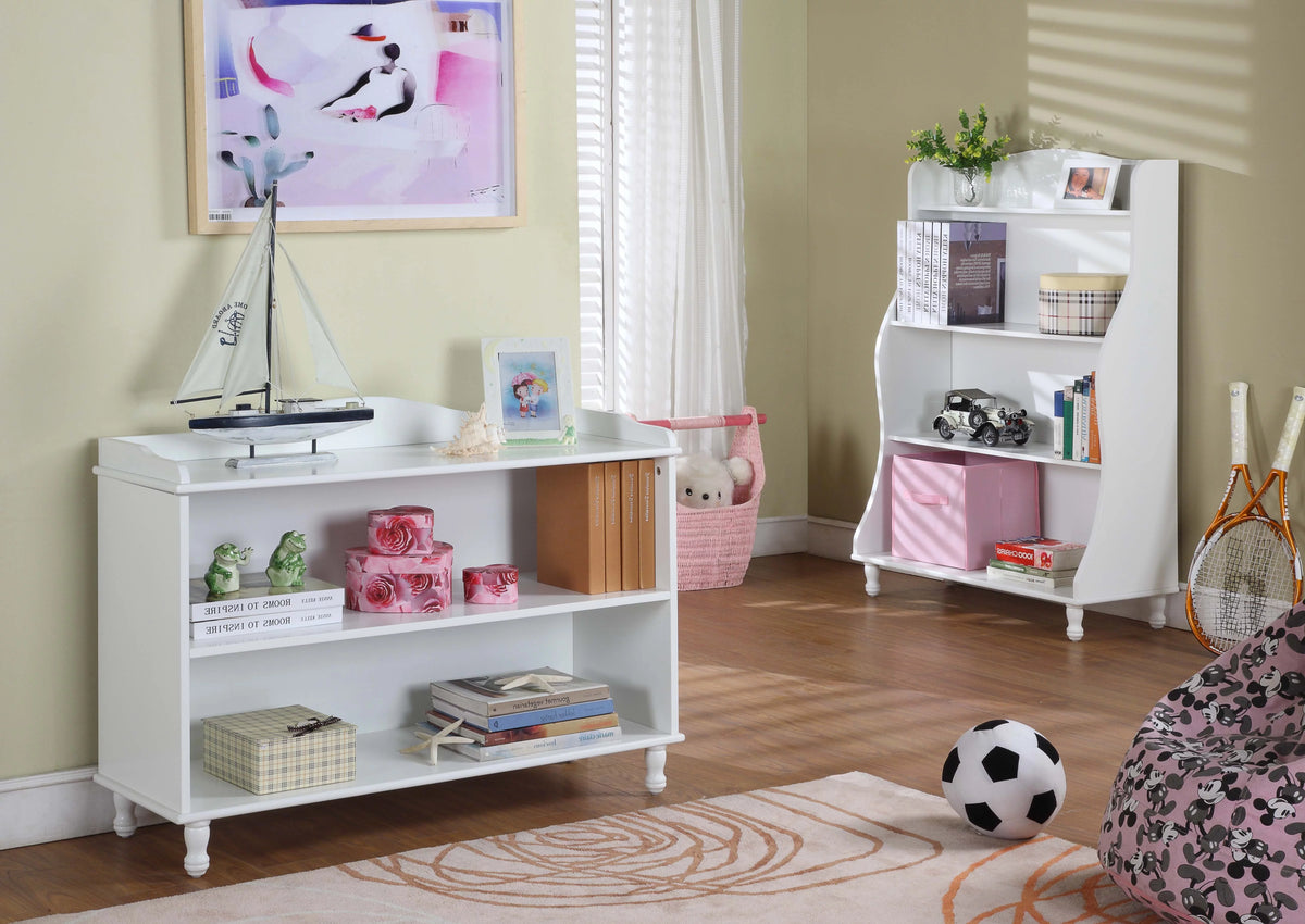 White Wood 3 Tier Kids Bookcase Storage Cabinet Y613701