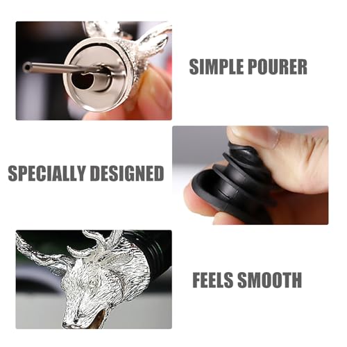 Stag Head Wine Pourer Decanter Aerator and Stopper E2413