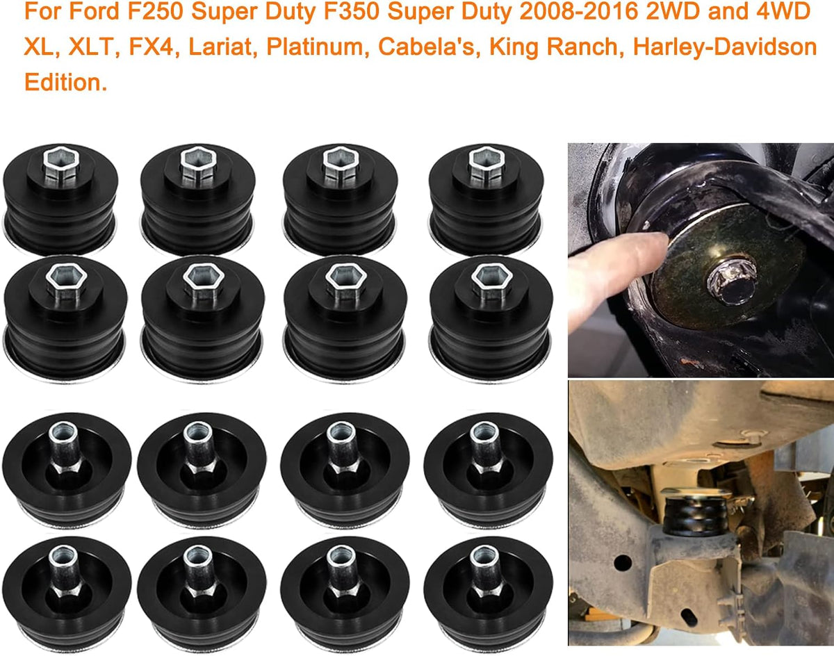 Body Mount Bushing Kit for Ford F250 F350 Super Duty 2008-2016 2WD 4WD Polyurethane M22665