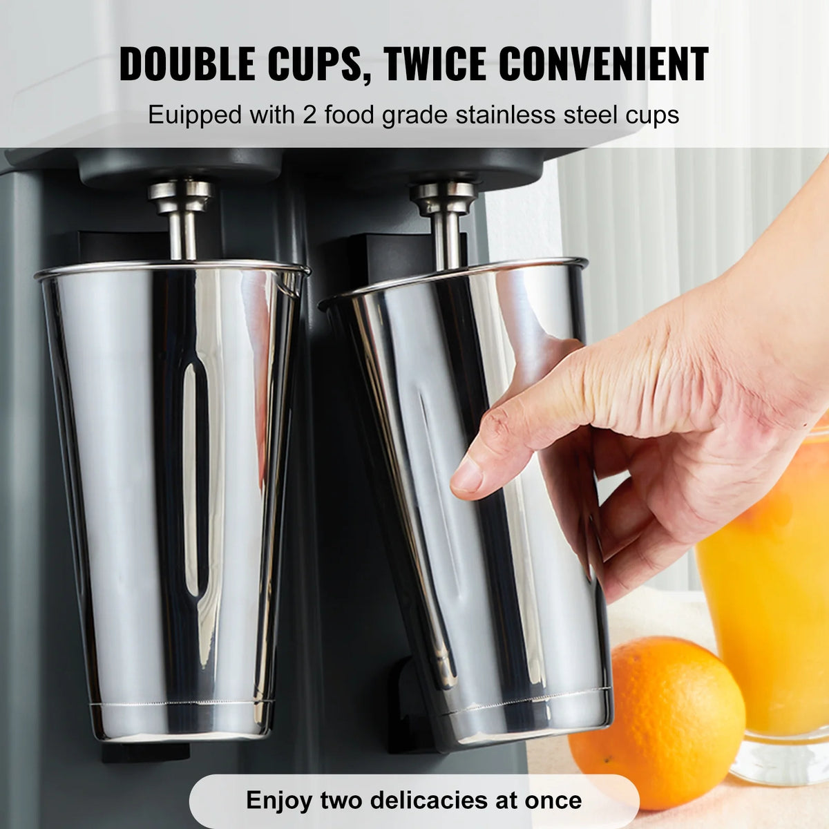 375W x 2 Double Heads Electric Milkshake Machine with 2 x 820 ml Stainless Steel Cups P4775