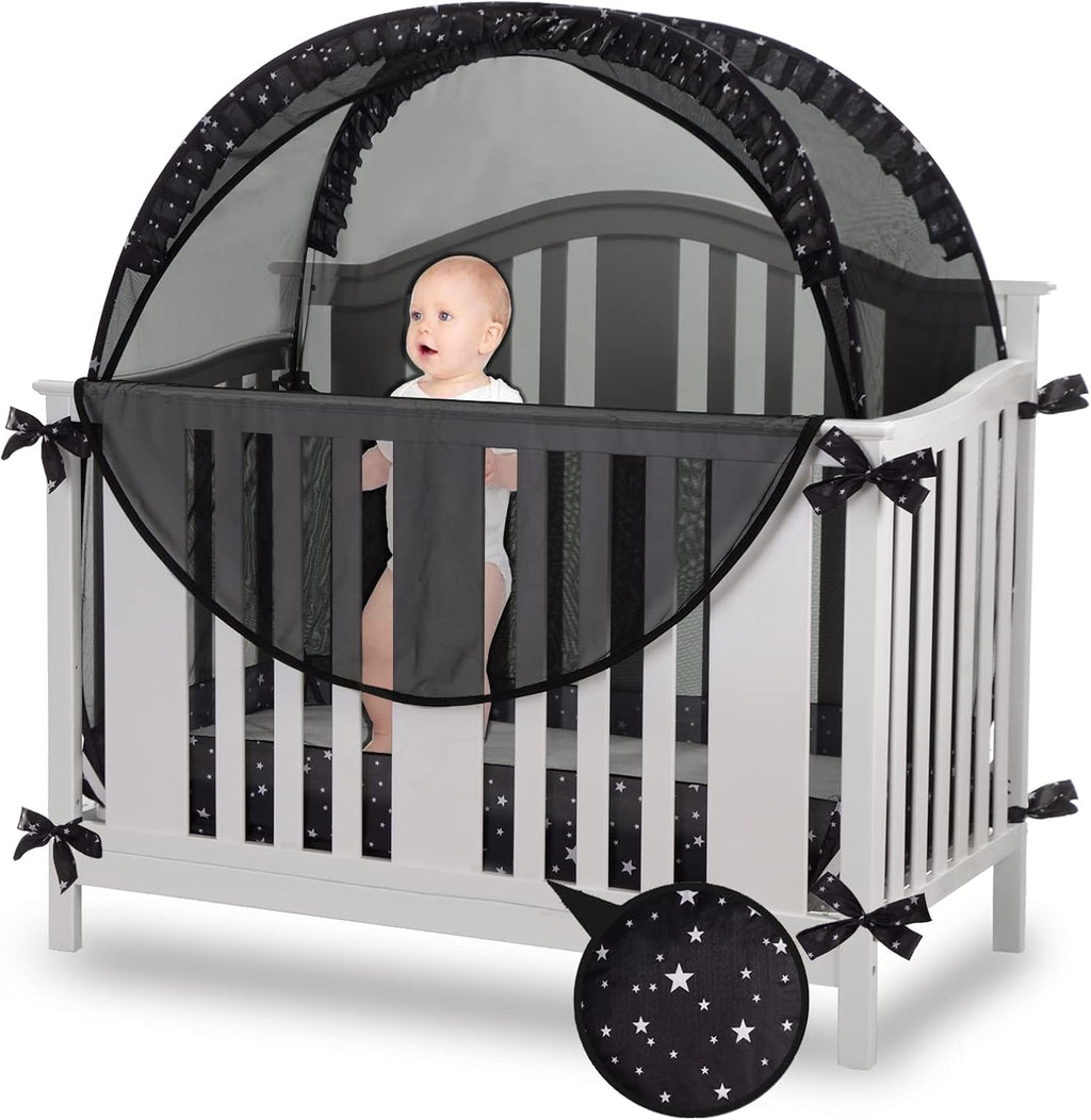Pop Up Crib Tent Cover with Mesh Organizer X9335