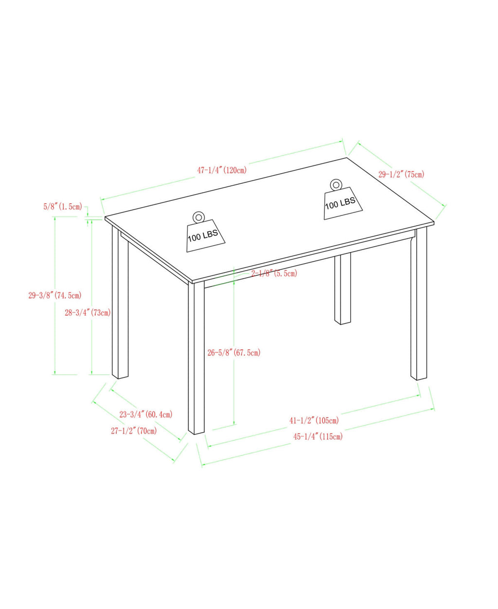5 Piece White Dining Set T44789