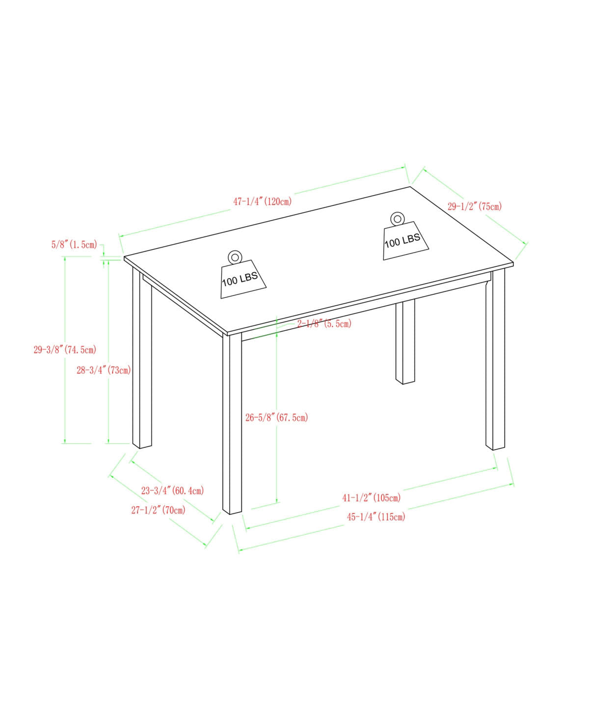 5 Piece White Dining Set T44789