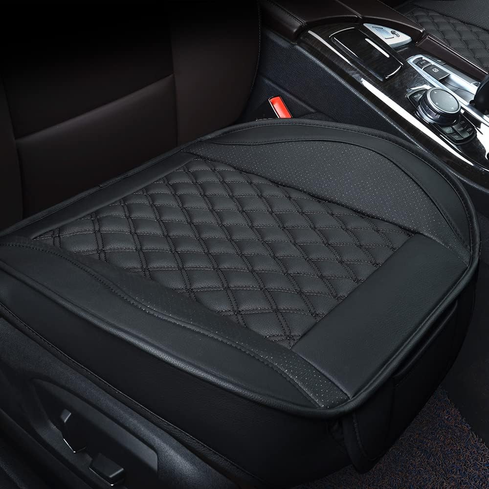 2 PCS Black Leather Car Seat Covers P77218